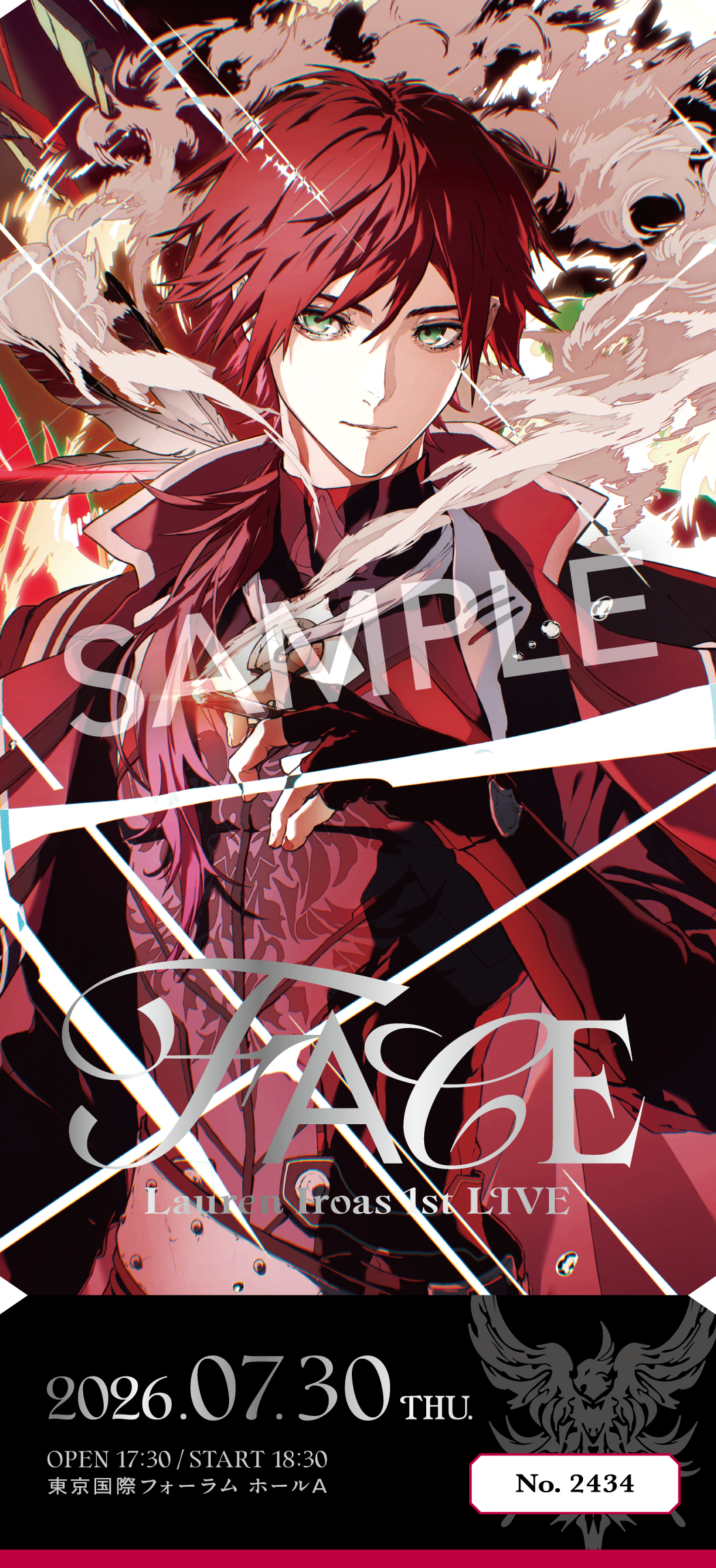にじさんじファンクラブ特典「ローレン・イロアス 1st LIVE “FACE”」メモリアルチケット（サンプル）