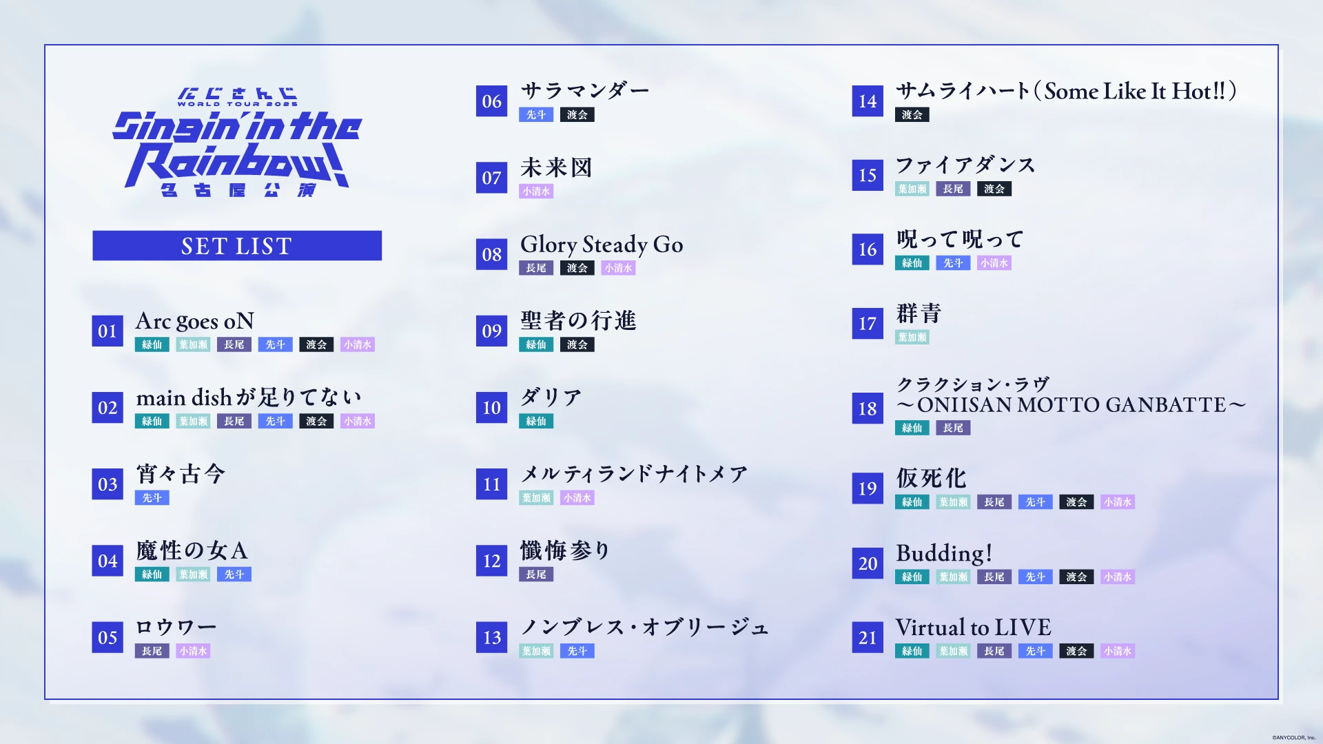 SETLIST